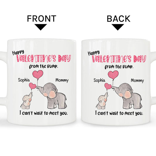 Happy Valentine's Day From The Bump - Personalized Valentine's Day gift For Parents To Be - Custom Mug - MyMindfulGifts