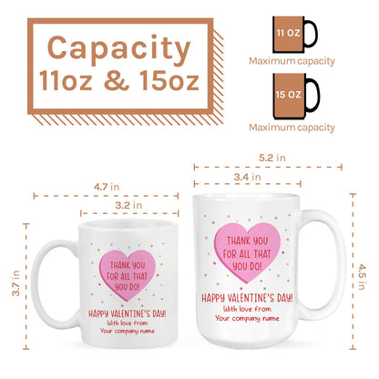 Valentine's Day Staff Appreciation - Personalized Valentine's Day gift For Employees - Custom Mug - MyMindfulGifts