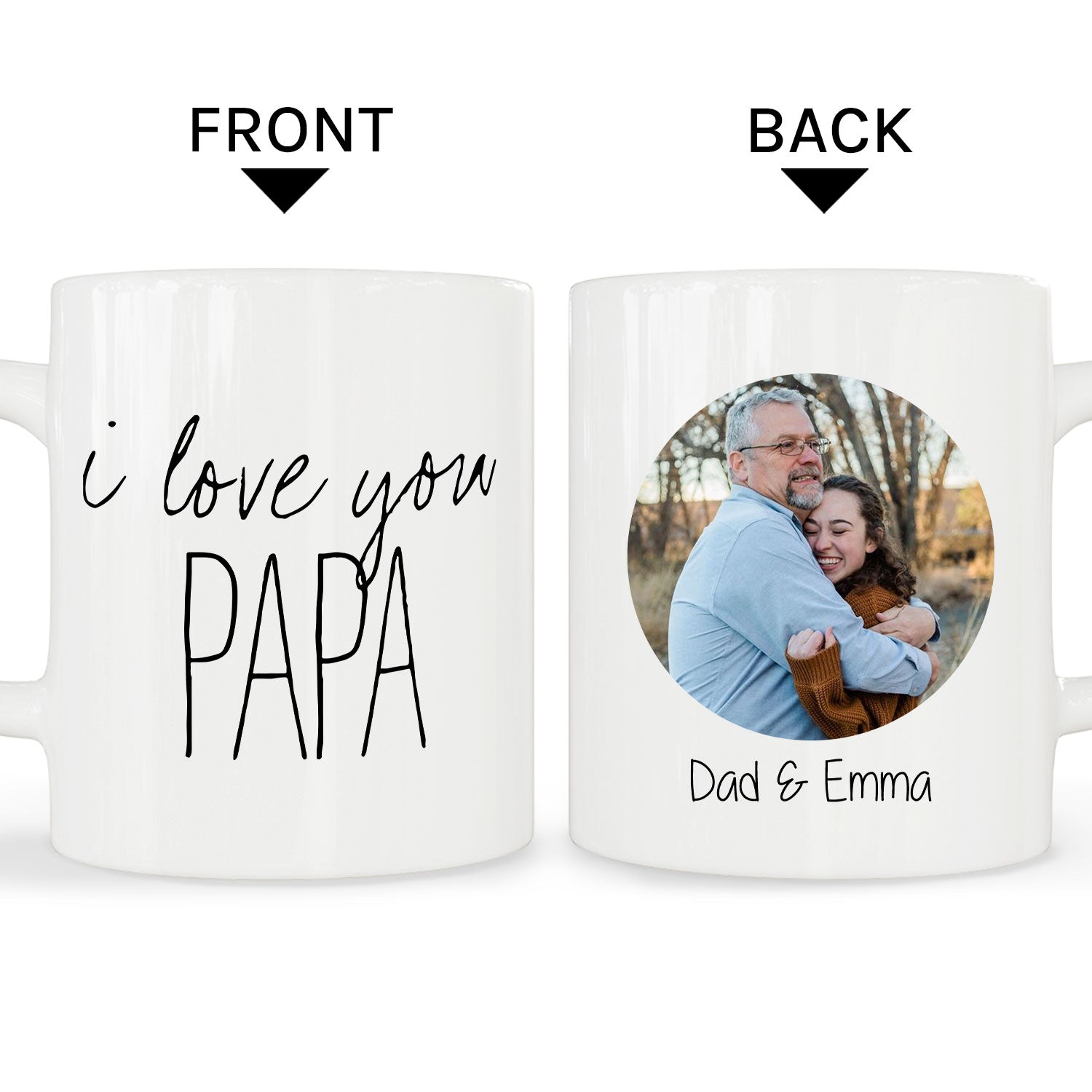 I Love You Papa - Personalized Father's Day, Birthday, Valentine's Day or Christmas gift For Dad - Custom Mug - MyMindfulGifts
