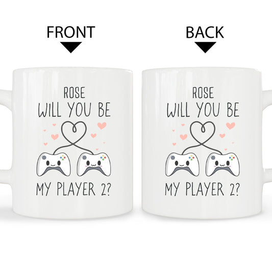 Will You Be My Player 2 - Personalized Valentine's Day gift For Him or Her - Custom Mug - MyMindfulGifts