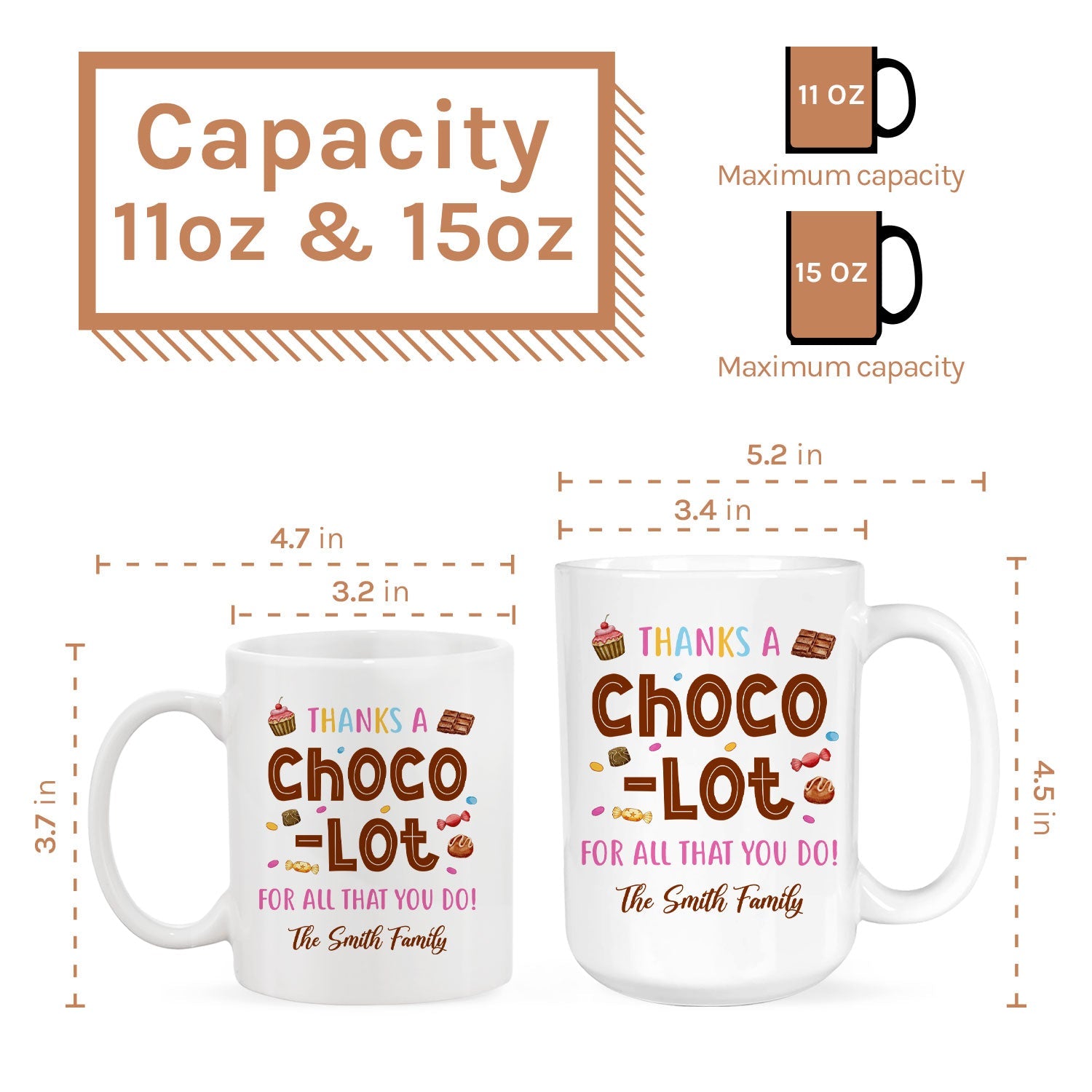 Thanks A Chocolot - Personalized Valentine's Day gift For Teacher - Custom Mug - MyMindfulGifts