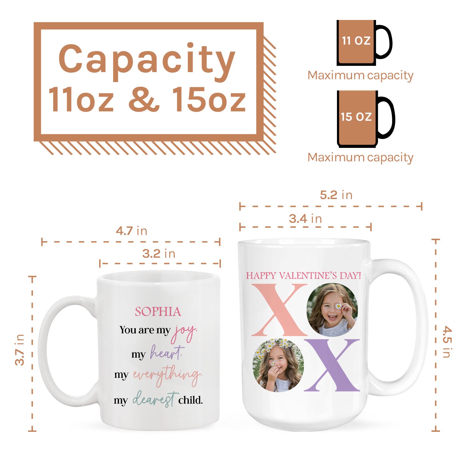 Valentines Present For Daughter - Personalized Valentine's Day gift For Daughter - Custom Mug - MyMindfulGifts