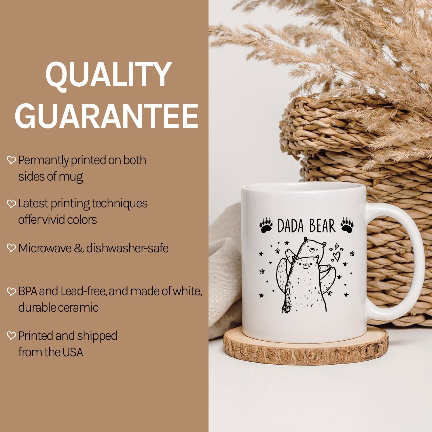 Dada Bear - Personalized Father's Day, Birthday, Valentine's Day or Christmas gift For Dad - Custom Mug - MyMindfulGifts