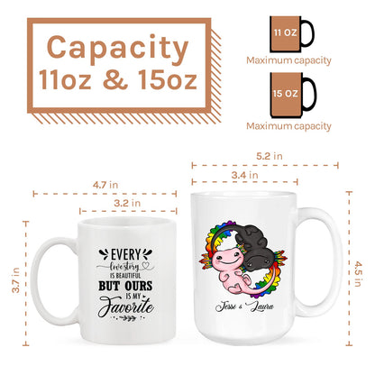 Every Love Story Is Beautiful - Personalized Anniversary, Valentine's Day gift for LGBT couple - Custom Mug - MyMindfulGifts