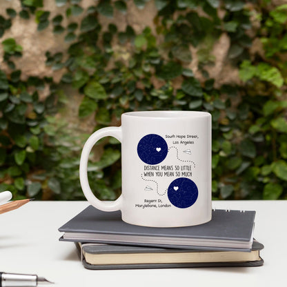 Distance Means So Little - Personalized Anniversary or Valentine's Day gift for Long Distance Couple - Custom Mug - MyMindfulGifts