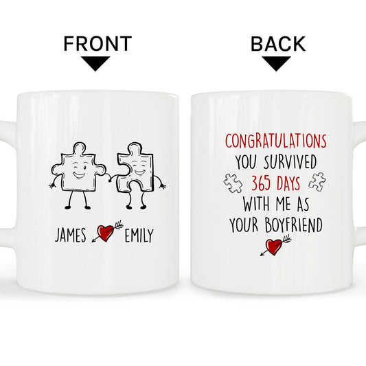 365 Days With Me As Your Boyfriend - Personalized 1 Year Anniversary gift for Boyfriend - Custom Mug - MyMindfulGifts
