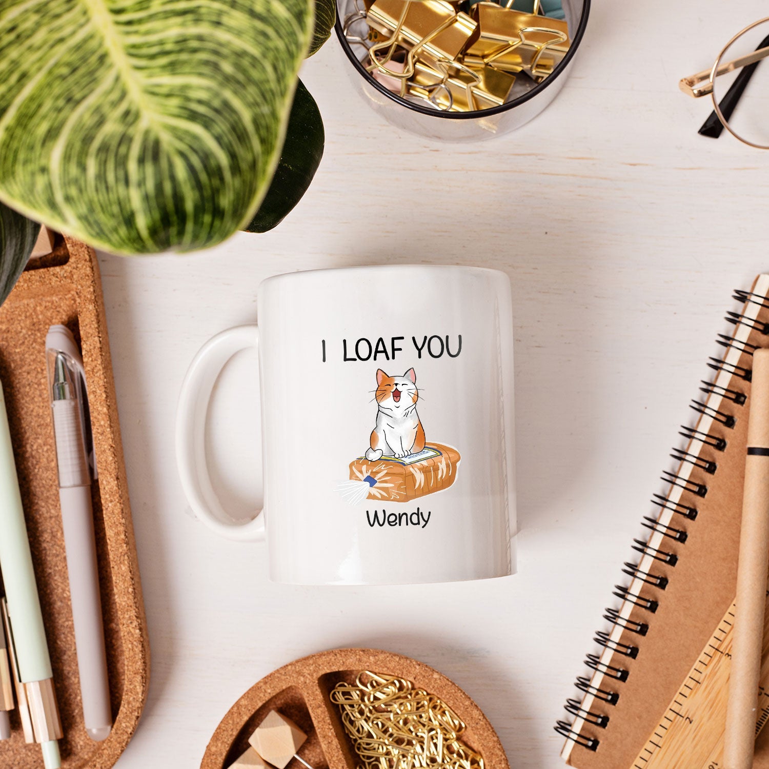 I Loaf You - Personalized Anniversary or Valentine's Day gift for Boyfriend or Girlfriend - Custom Mug - MyMindfulGifts