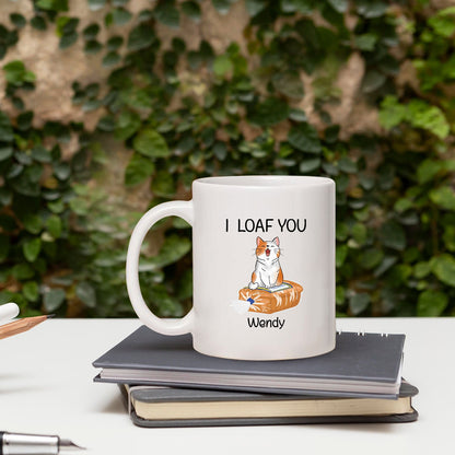 I Loaf You - Personalized Anniversary or Valentine's Day gift for Boyfriend or Girlfriend - Custom Mug - MyMindfulGifts