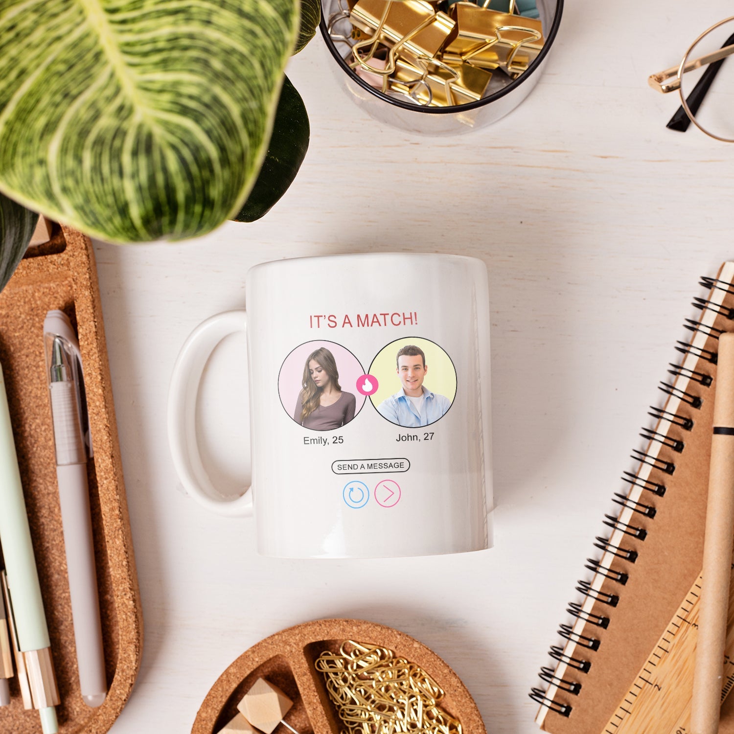 It's A Match - Personalized Anniversary, Valentine's Day gift for Online Dating Couple - Custom Mug - MyMindfulGifts