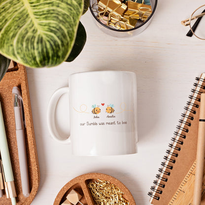 Meant To Bee - Personalized Anniversary, Valentine's Day gift for Online Dating Couple - Custom Mug - MyMindfulGifts