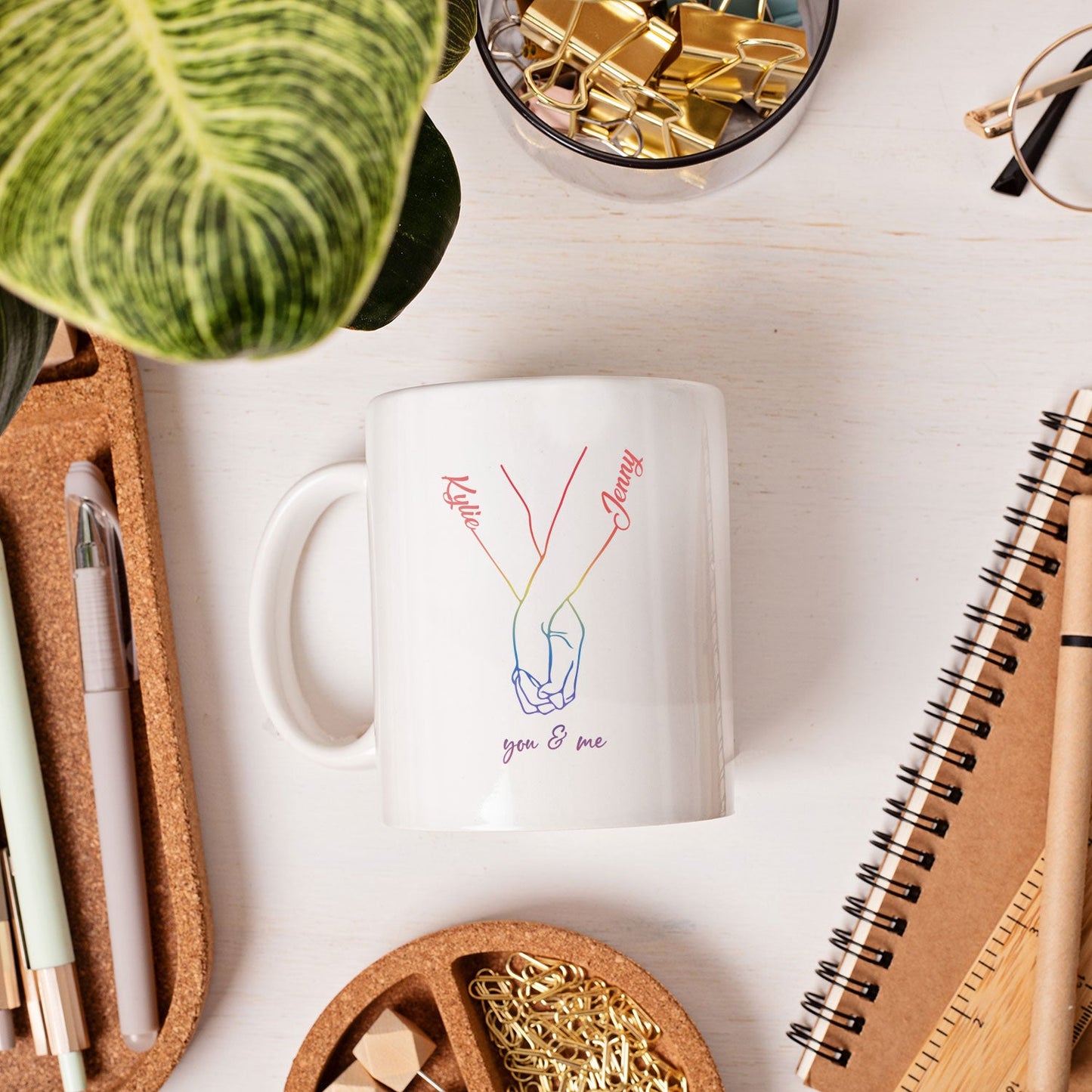 You & Me - Personalized Anniversary, Valentine's Day gift for LGBT couple - Custom Mug - MyMindfulGifts