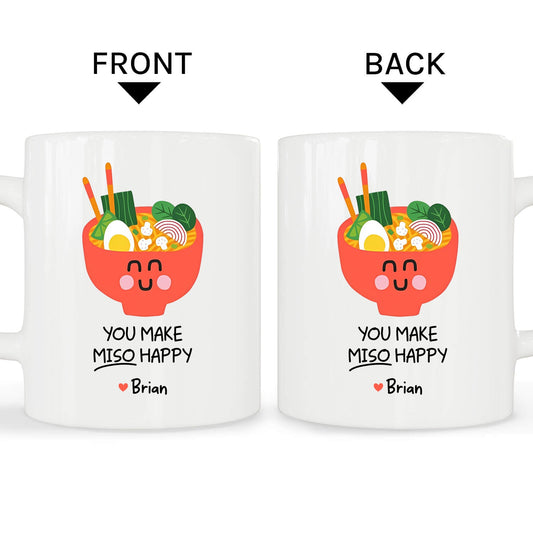 You Make Miso Happy - Personalized Anniversary, Valentine's Day gift for Couple - Custom Mug - MyMindfulGifts