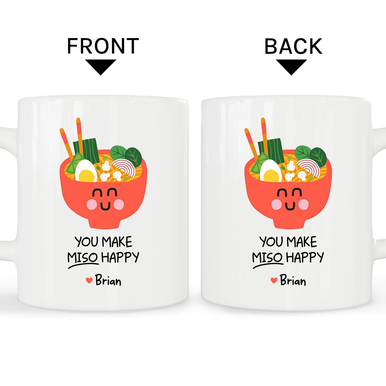 You Make Miso Happy - Personalized Anniversary, Valentine's Day gift for Couple - Custom Mug - MyMindfulGifts