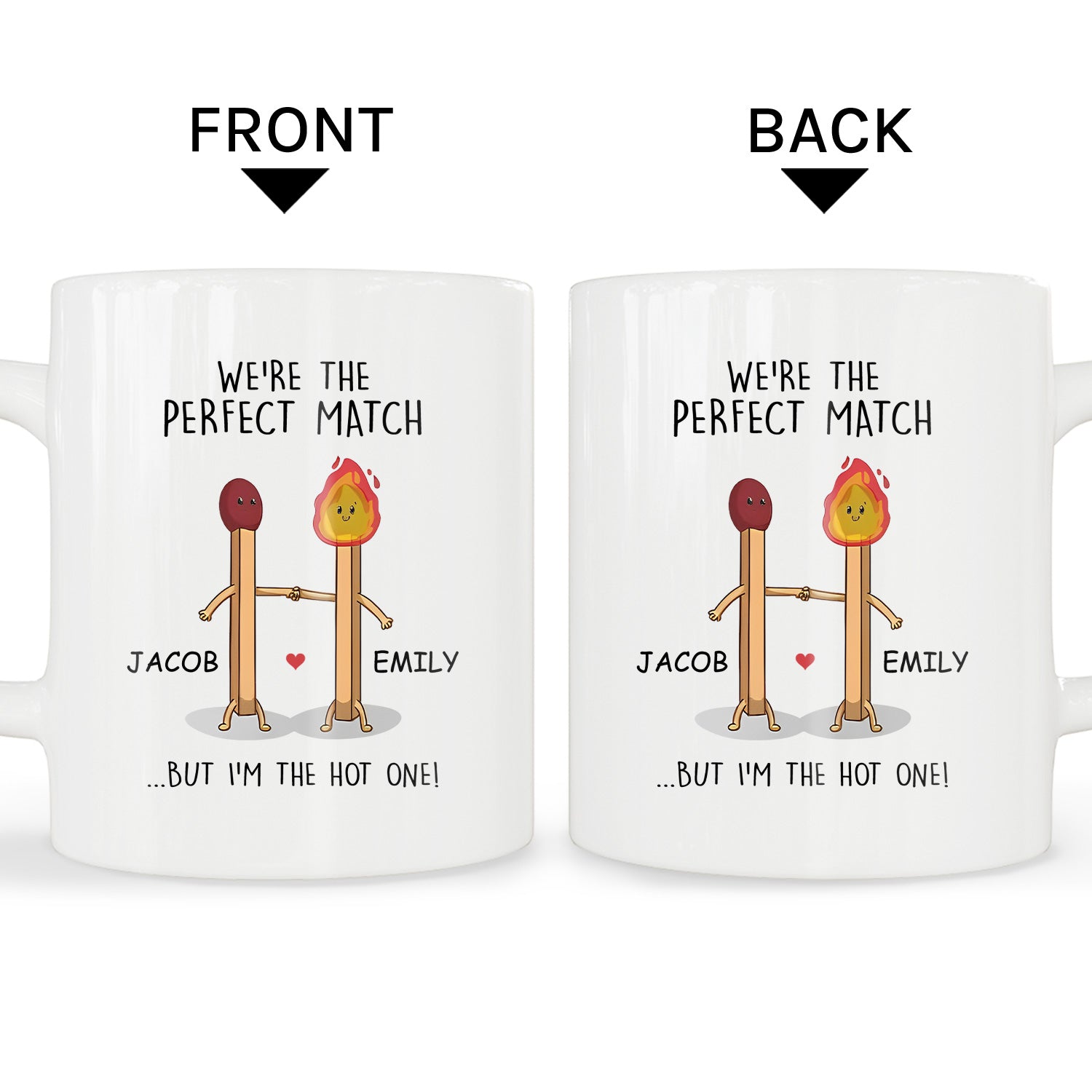 We're The Perfect Match - Personalized Anniversary, Valentine's Day gift for Couple - Custom Mug - MyMindfulGifts