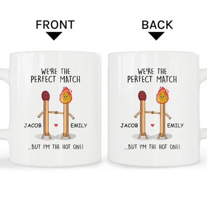 We're The Perfect Match - Personalized Anniversary, Valentine's Day gift for Couple - Custom Mug - MyMindfulGifts