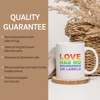 Love Has No Boundaries Or Labels - Personalized Anniversary, Valentine's Day gift for LGBT couple - Custom Mug - MyMindfulGifts