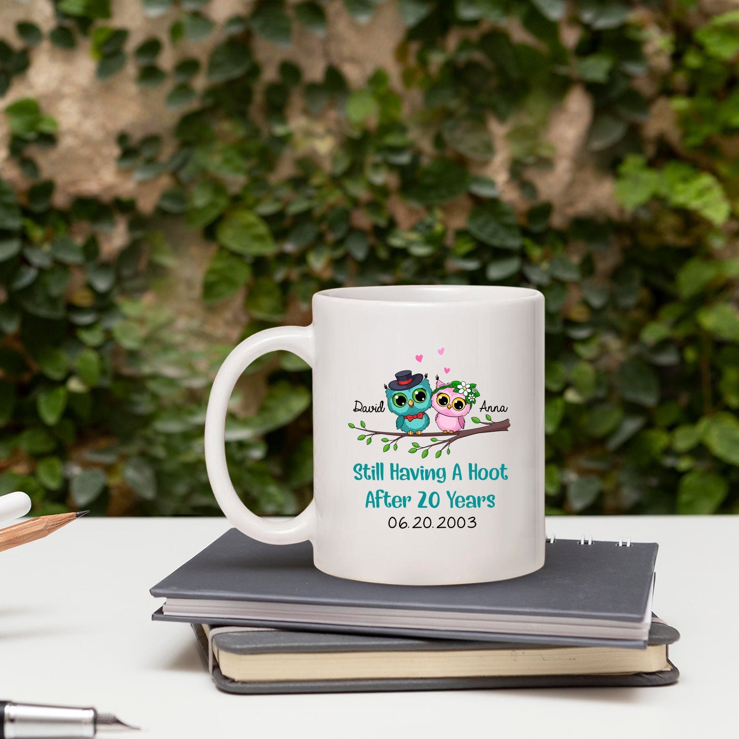 Still Having A Hoot After Twenty Years - Personalized 20 Year Anniversary gift for him for her - Custom Mug - MyMindfulGifts