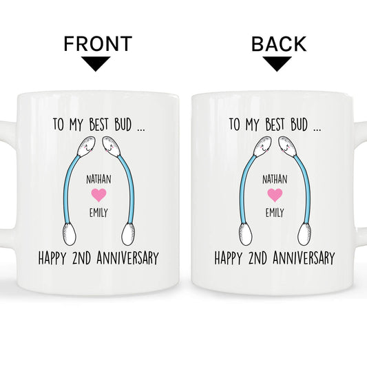 Best Bud - 2nd Cotton - Personalized 2 Year Anniversary gift for him for her - Custom Mug - MyMindfulGifts