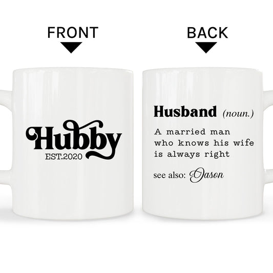 Husband - Personalized Anniversary or Valentine's Day gift for Husband - Custom Mug - MyMindfulGifts