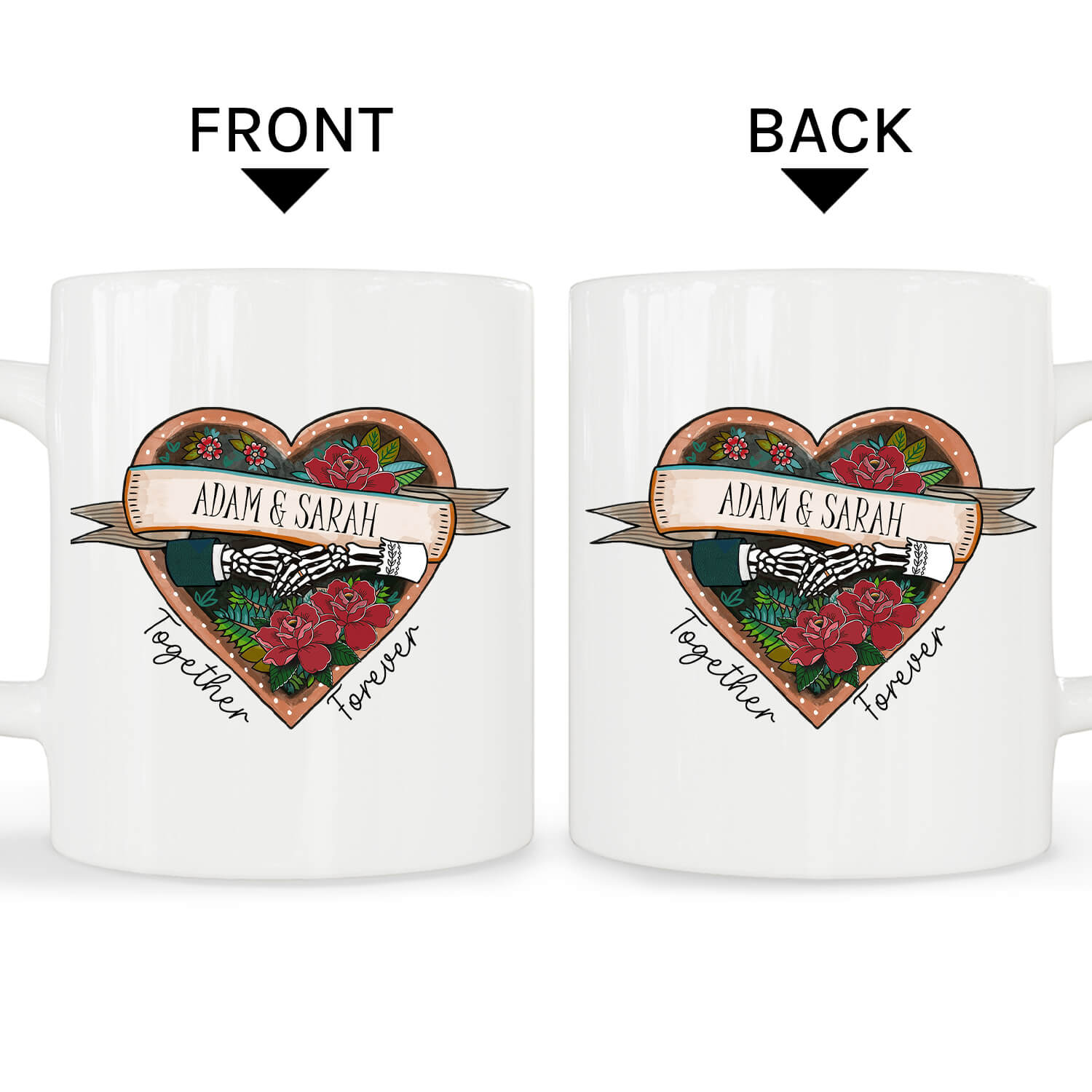 Together Forever - Personalized Anniversary or Halloween gift for Husband or Wife - Custom Mug - MyMindfulGifts