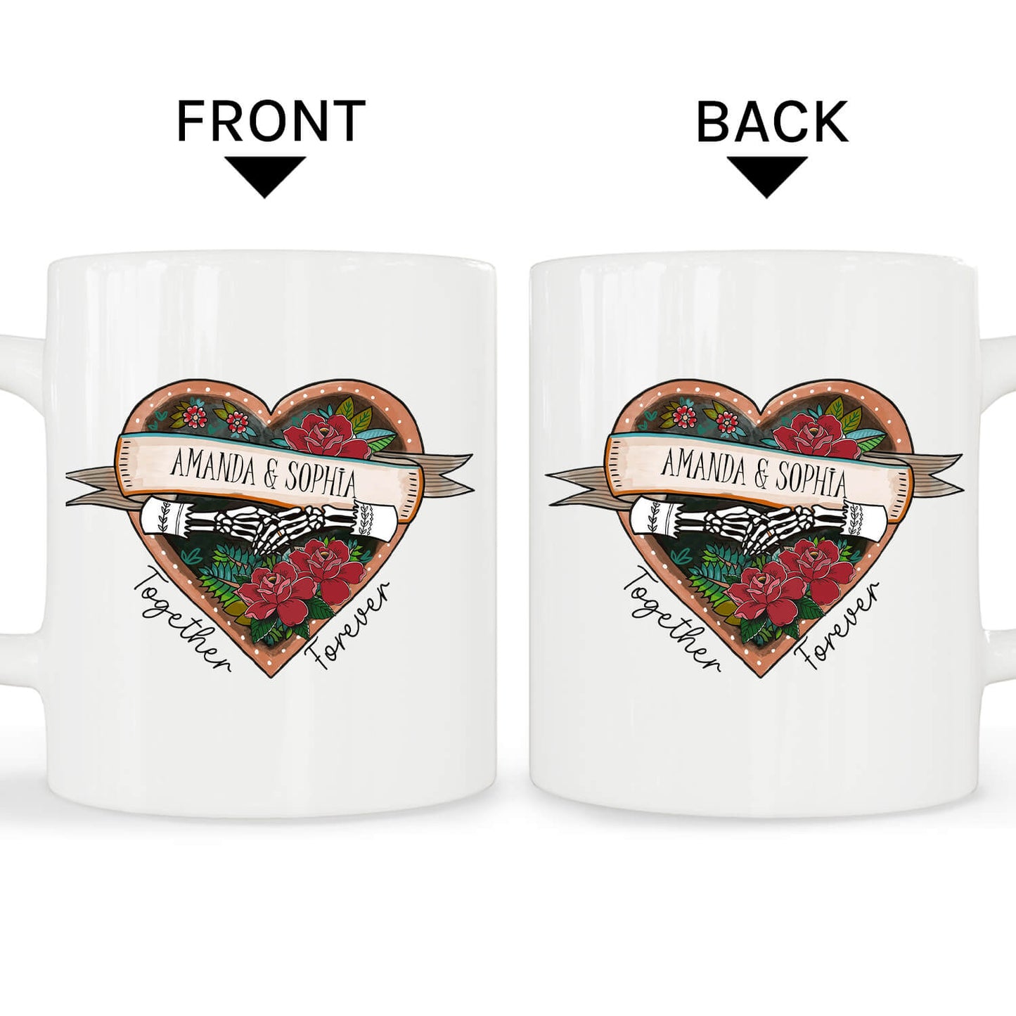 Together Forever - Personalized Anniversary or Halloween gift for Lesbian Couple - Custom Mug - MyMindfulGifts