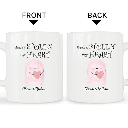 You've Stolen My Heart - Personalized Anniversary or Halloween gift for Boyfriend or Girlfriend - Custom Mug - MyMindfulGifts