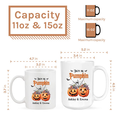 You're My Pumpkin - Personalized Anniversary or Halloween gift for Lesbian Couple - Custom Mug - MyMindfulGifts