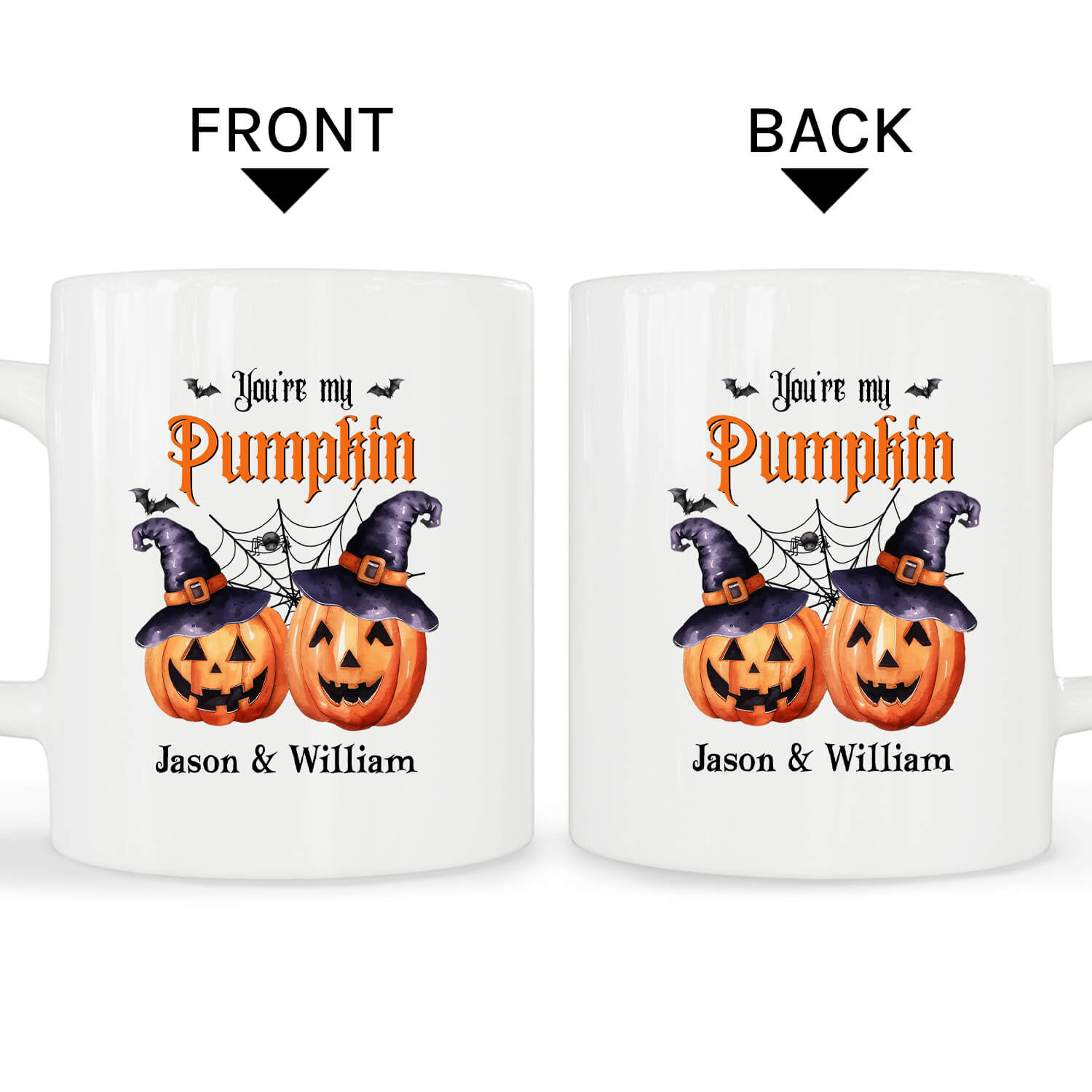 You're My Pumpkin - Personalized Anniversary or Halloween gift for Gay Couple - Custom Mug - MyMindfulGifts