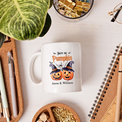 You're My Pumpkin - Personalized Anniversary or Halloween gift for Gay Couple - Custom Mug - MyMindfulGifts