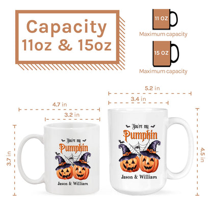 You're My Pumpkin - Personalized Anniversary or Halloween gift for Gay Couple - Custom Mug - MyMindfulGifts