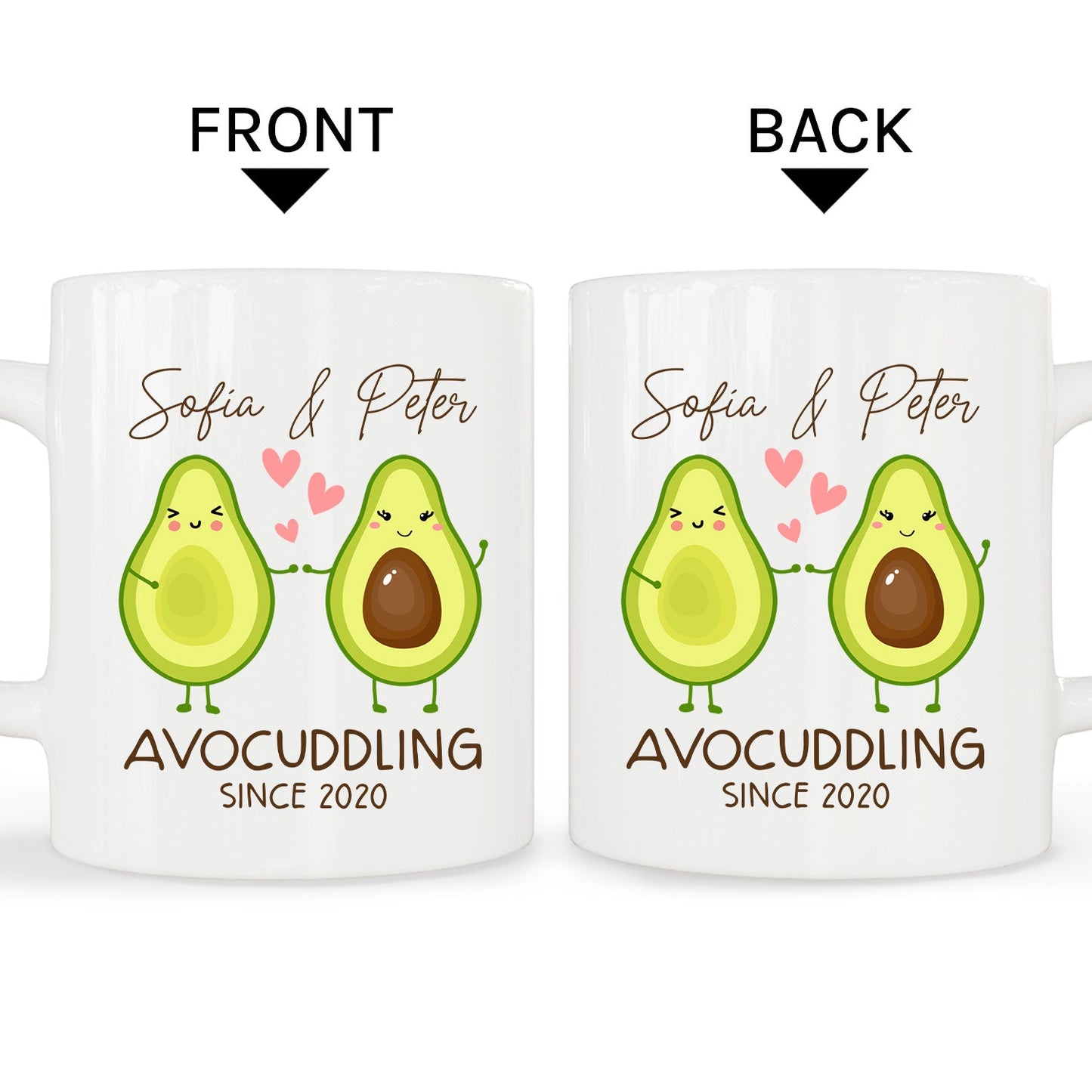 Avocuddling - Personalized Anniversary, Valentine's Day, Birthday or Christmas gift For Him or Her - Custom Mug - MyMindfulGifts