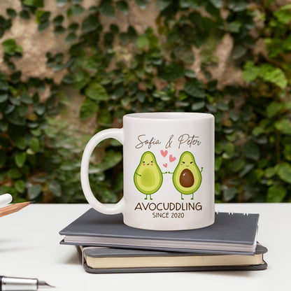 Avocuddling - Personalized Anniversary, Valentine's Day, Birthday or Christmas gift For Him or Her - Custom Mug - MyMindfulGifts