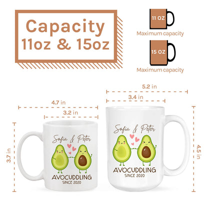 Avocuddling - Personalized Anniversary, Valentine's Day, Birthday or Christmas gift For Him or Her - Custom Mug - MyMindfulGifts