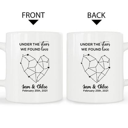 Under The Stars We Found Love - Personalized Anniversary, Valentine's Day, Birthday or Christmas gift For Him or Her - Custom Mug - MyMindfulGifts