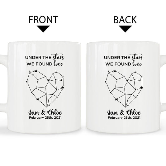 Under The Stars We Found Love - Personalized Anniversary, Valentine's Day, Birthday or Christmas gift For Him or Her - Custom Mug - MyMindfulGifts
