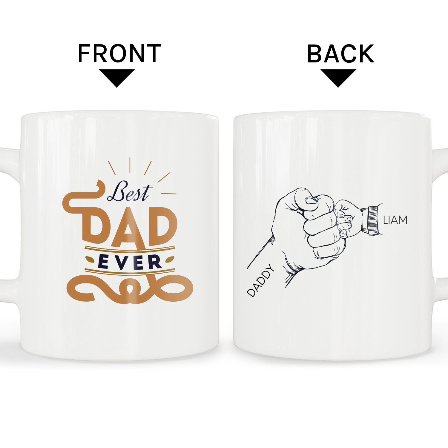 Best Dad Ever - Personalized Father's Day or Birthday gift for Dad - Custom Mug - MyMindfulGifts