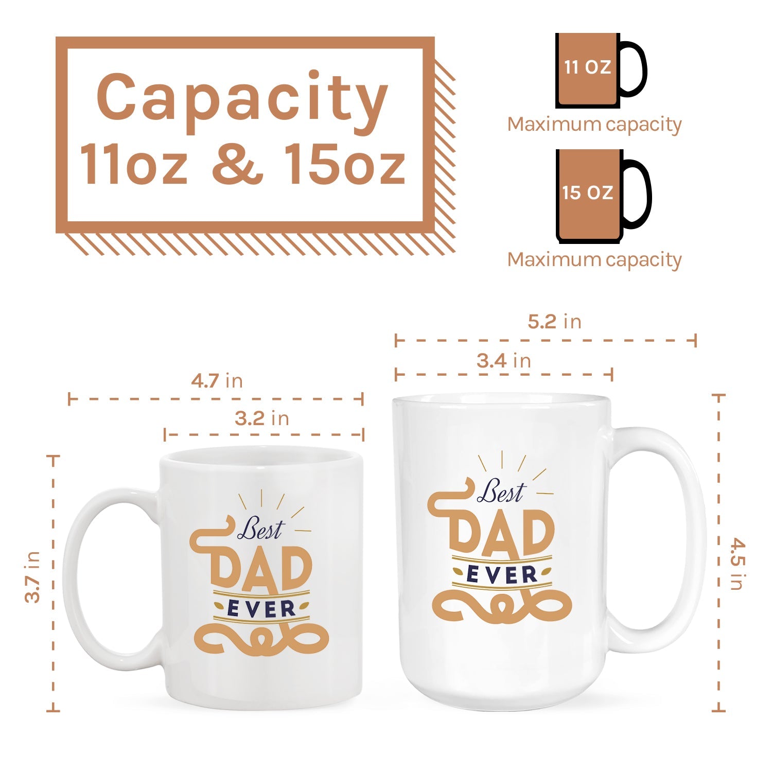 Best Dad Ever - Personalized Father's Day or Birthday gift for Dad - Custom Mug - MyMindfulGifts