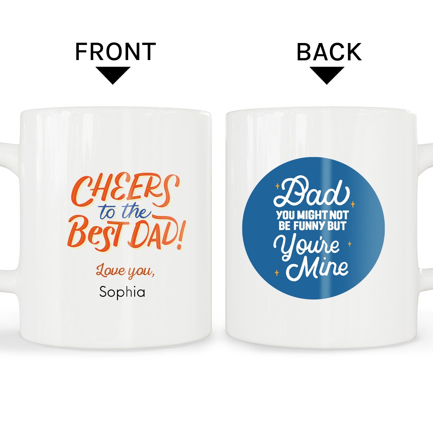 Dad, You Might Not Be Funny But You'Re Mine - Personalized Father's Day or Birthday gift for Dad - Custom Mug - MyMindfulGifts