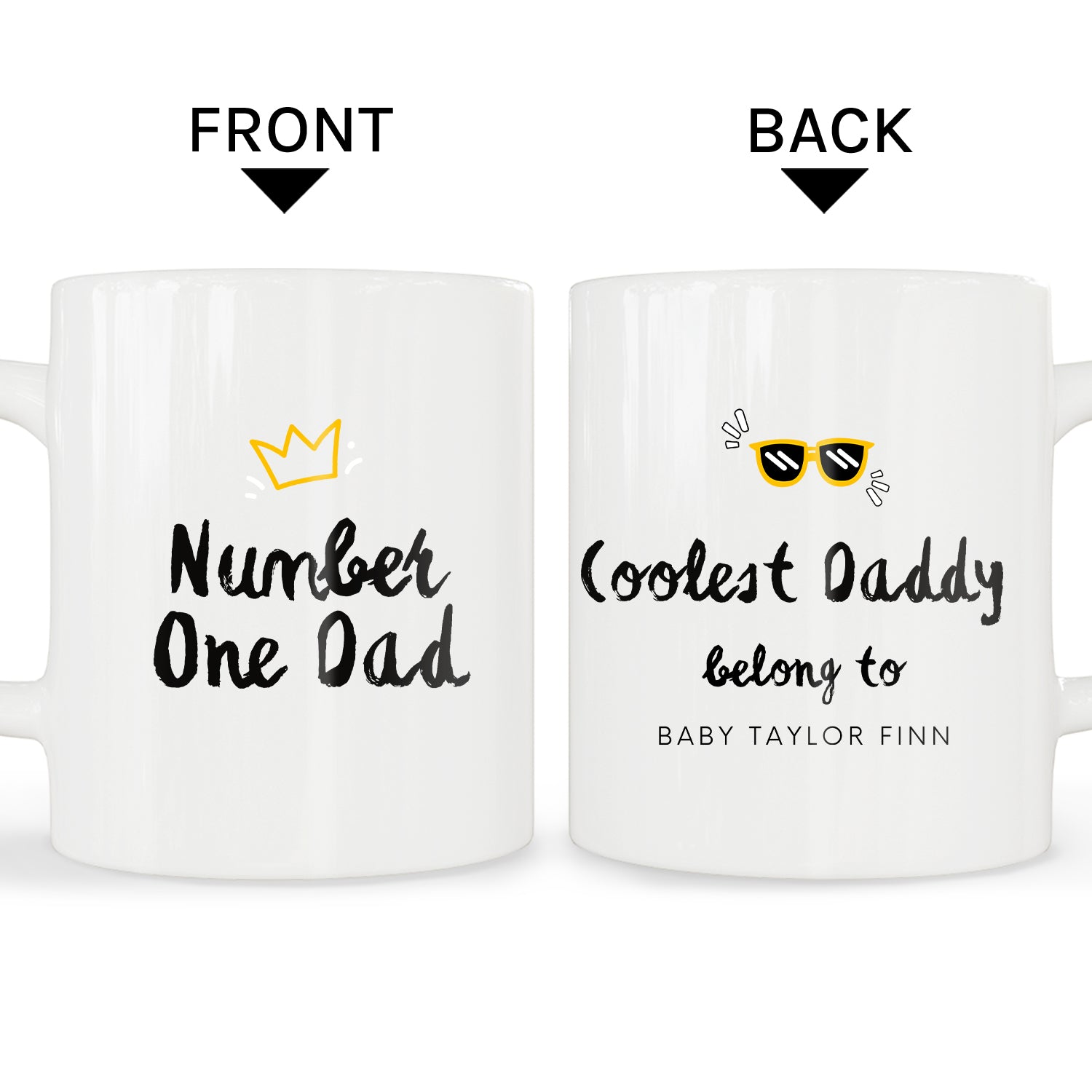 Number One Dad, Coolest Daddy - Personalized Father's Day or Birthday gift for Dad - Custom Mug - MyMindfulGifts