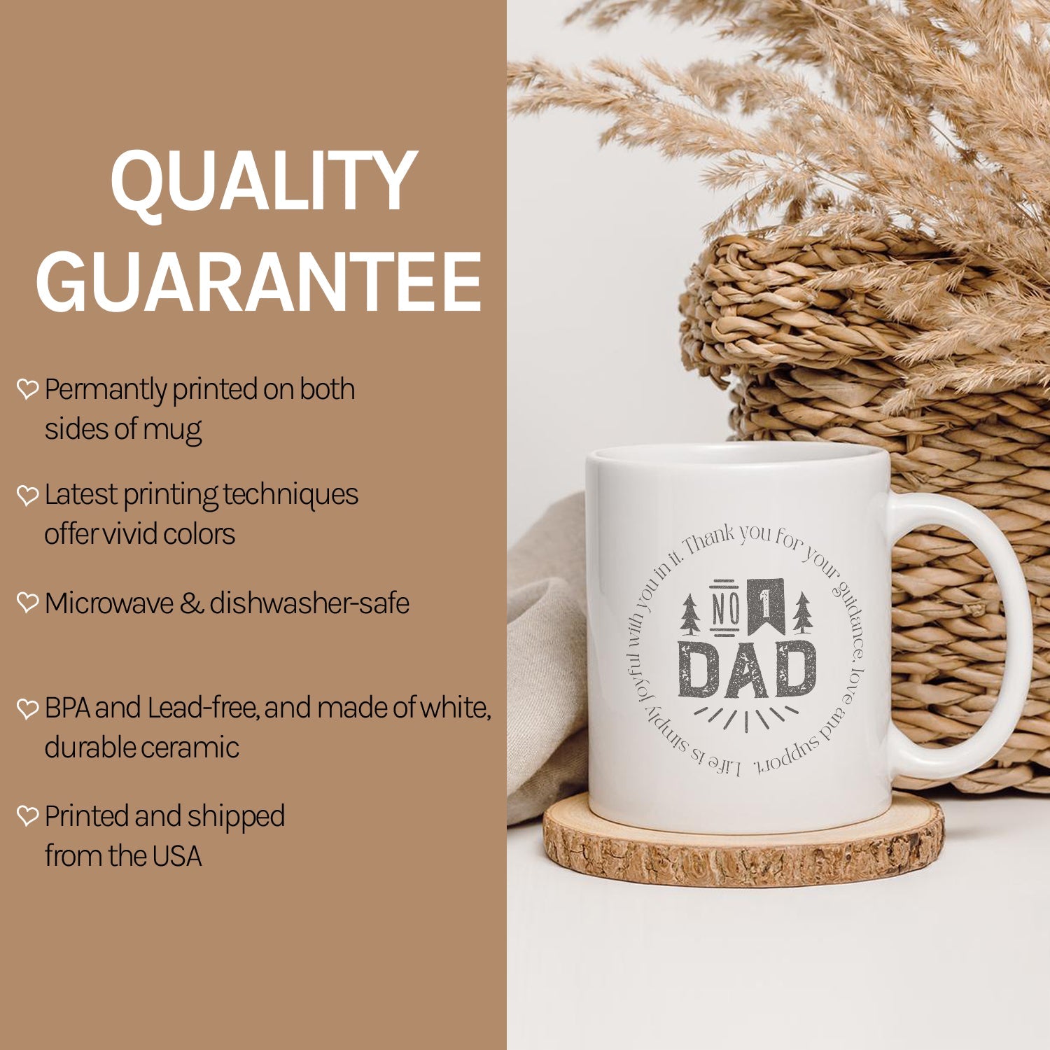 Number One Dad - Personalized Father's Day or Birthday gift for Dad - Custom Mug - MyMindfulGifts