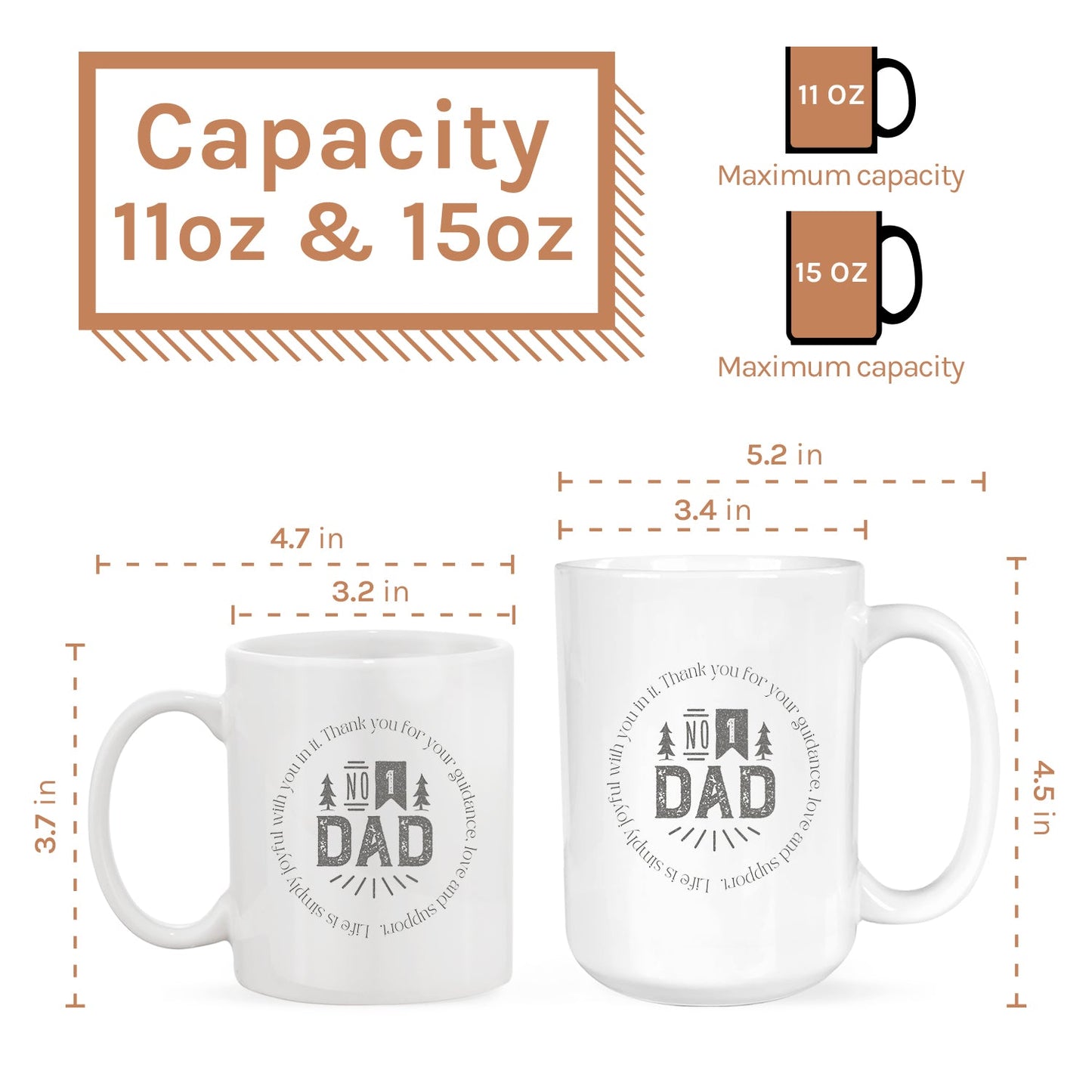 Number One Dad - Personalized Father's Day or Birthday gift for Dad - Custom Mug - MyMindfulGifts