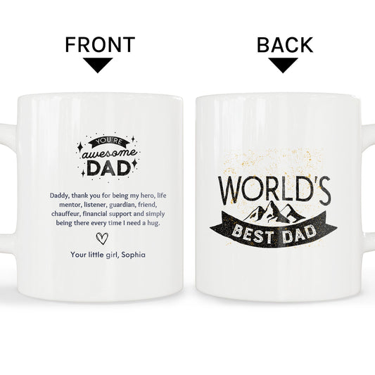 World'S Best Dad - Personalized Father's Day or Birthday gift for Dad - Custom Mug - MyMindfulGifts