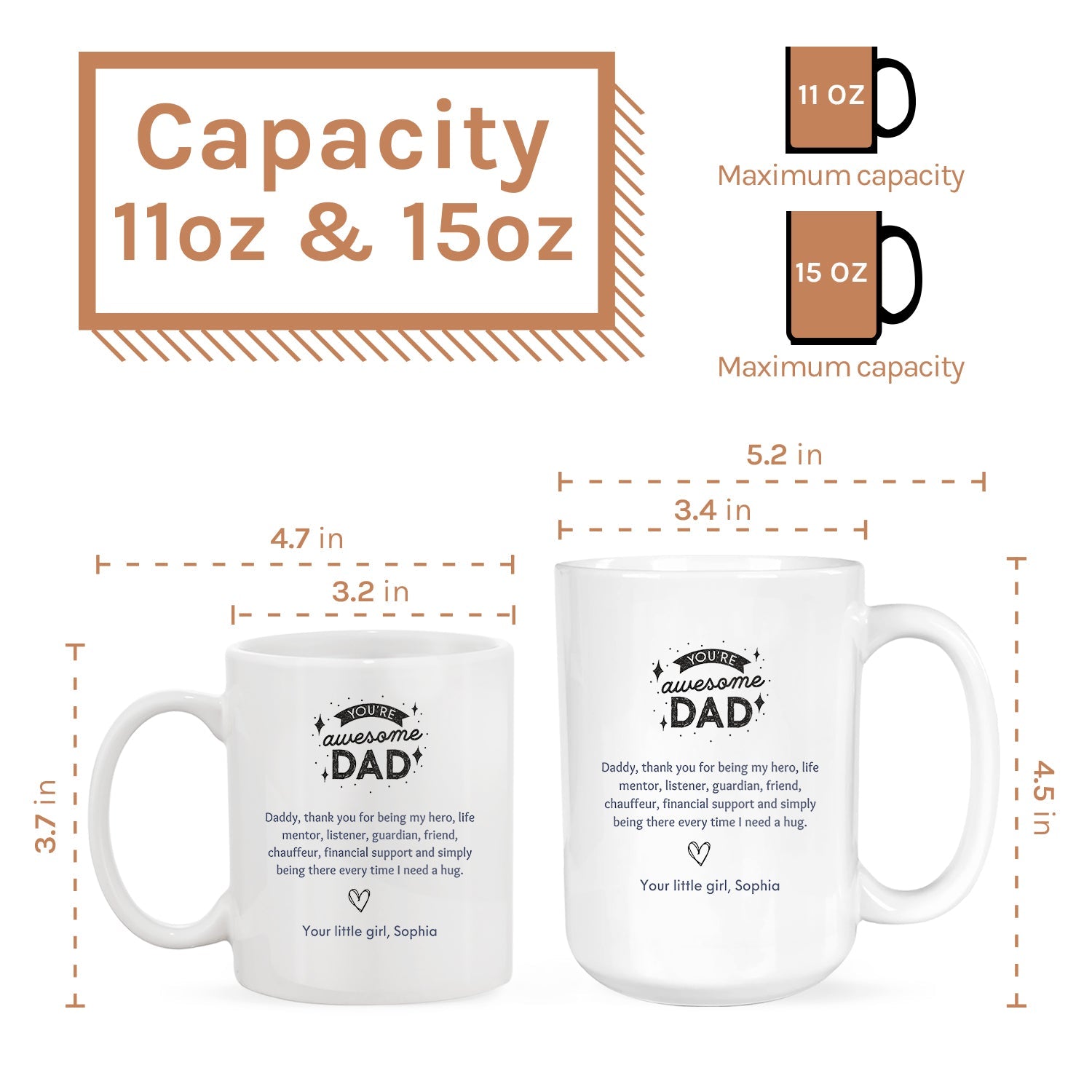 World'S Best Dad - Personalized Father's Day or Birthday gift for Dad - Custom Mug - MyMindfulGifts