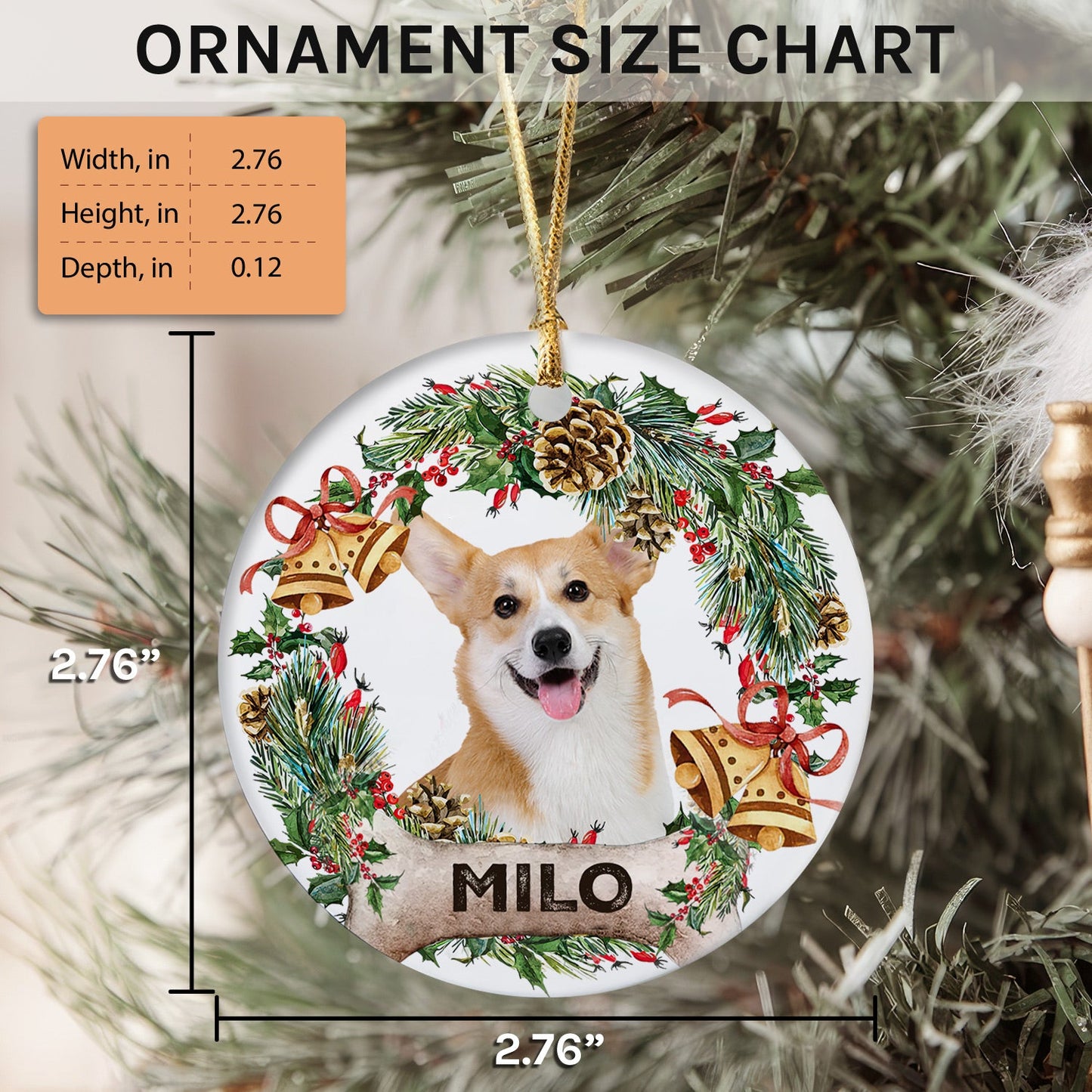 Lovely Pet - Personalized Christmas gift For Dog Lovers - Custom Circle Ceramic Ornament - MyMindfulGifts