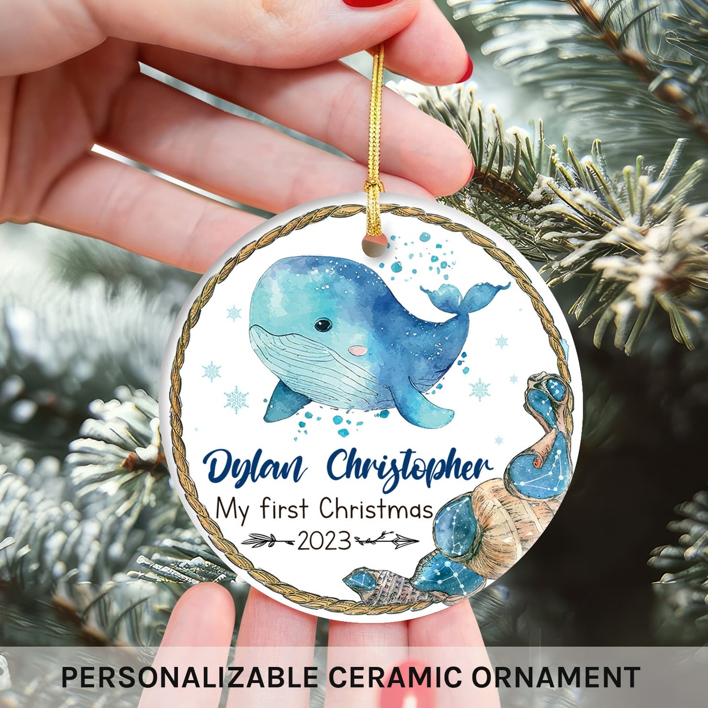 Baby's First Christmas Whale Personalized First Christmas gift