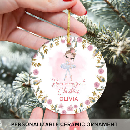 Have a magical Christmas - Personalized Christmas gift for Baby - Custom Circle Ceramic Ornament - MyMindfulGifts