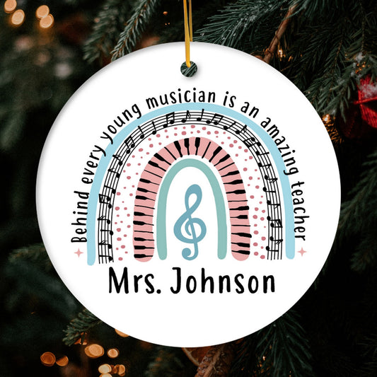It's A Good Day To Teach Tiny Musicians - Personalized Teacher's Day, Birthday or Christmas gift For Music Teacher - Custom Circle Ceramic Ornament - MyMindfulGifts