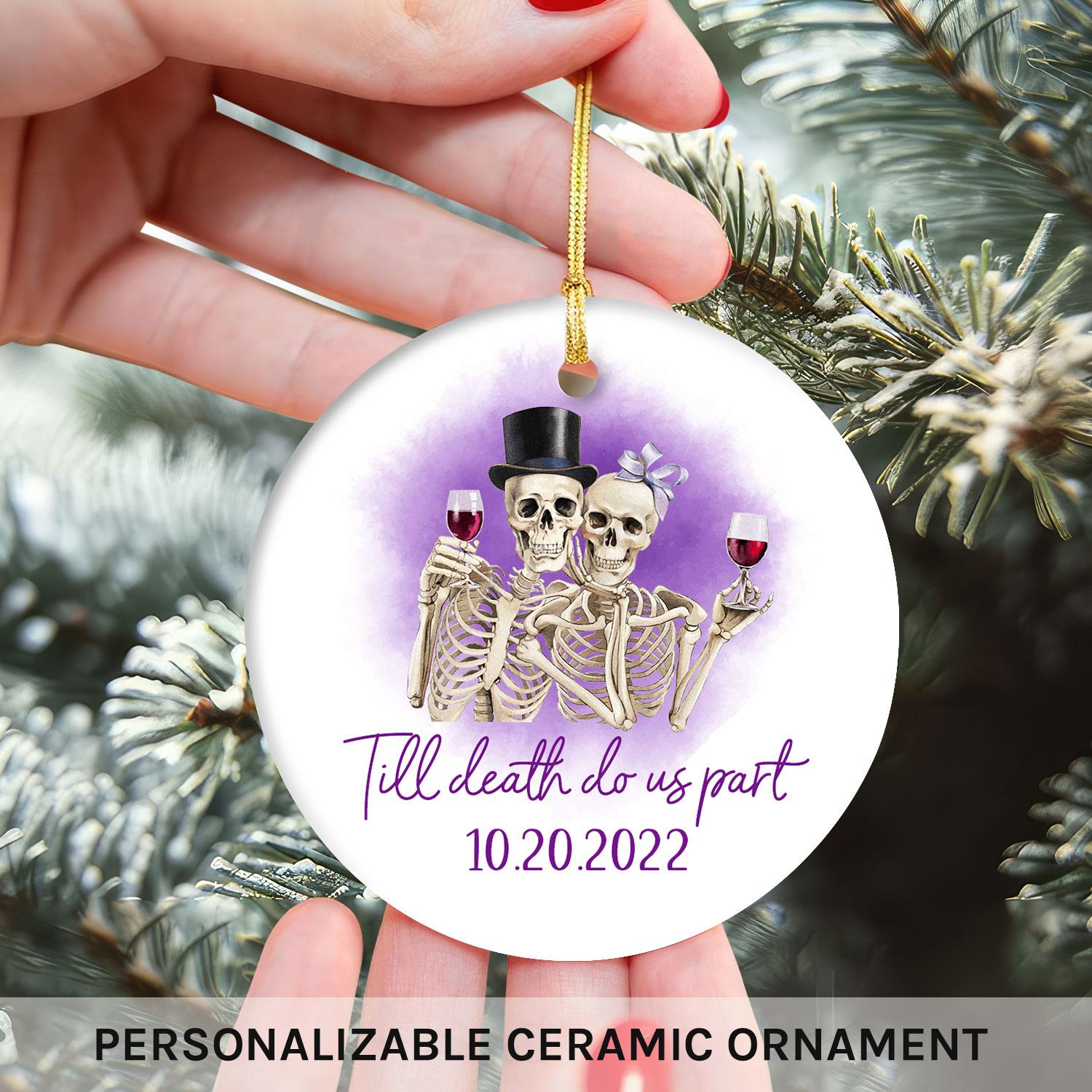 Til Death Do Us Part - Personalized Anniversary or Halloween gift for Boyfriend or Girlfriend - Custom Circle Ceramic Ornament - MyMindfulGifts