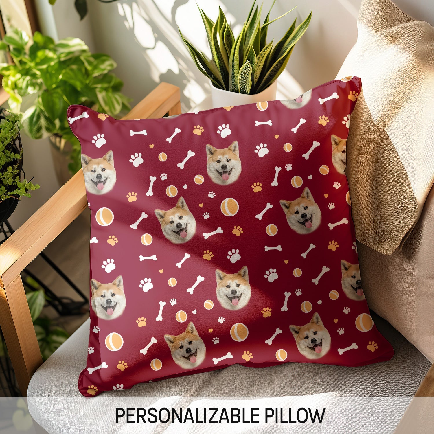 Dog Face - Personalized Birthday or Christmas gift For Dog Lovers - Custom Pillow - MyMindfulGifts