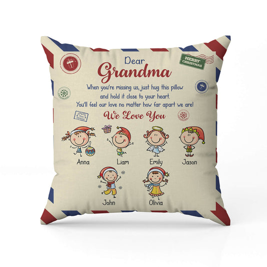 Grandma Postcard - Personalized Christmas gift for Grandma - Custom Pillow - MyMindfulGifts